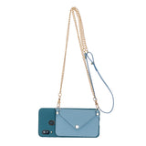 For HUAWEI P20/ P20 Lite/P20 Pro Mobile Phone Cover with Pu Leather Card Holder + Hand Rope + Straddle Rope blue