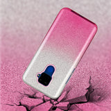 For HUAWEI Mate 30/Nova 5I pro/Mate 30 Pro/PSmart /Y5P/Y6P 2020 Phone Case Gradient Color Glitter Powder Phone Cover with Airbag Bracket purple