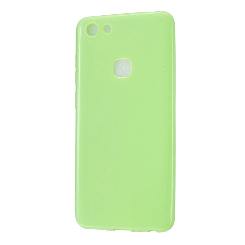 For VIVO Y75/Y79 Cellphone Case Glossy TPU Phone Shell Smartphone Soft Cover Heavy Duty Protection Fluorescent green