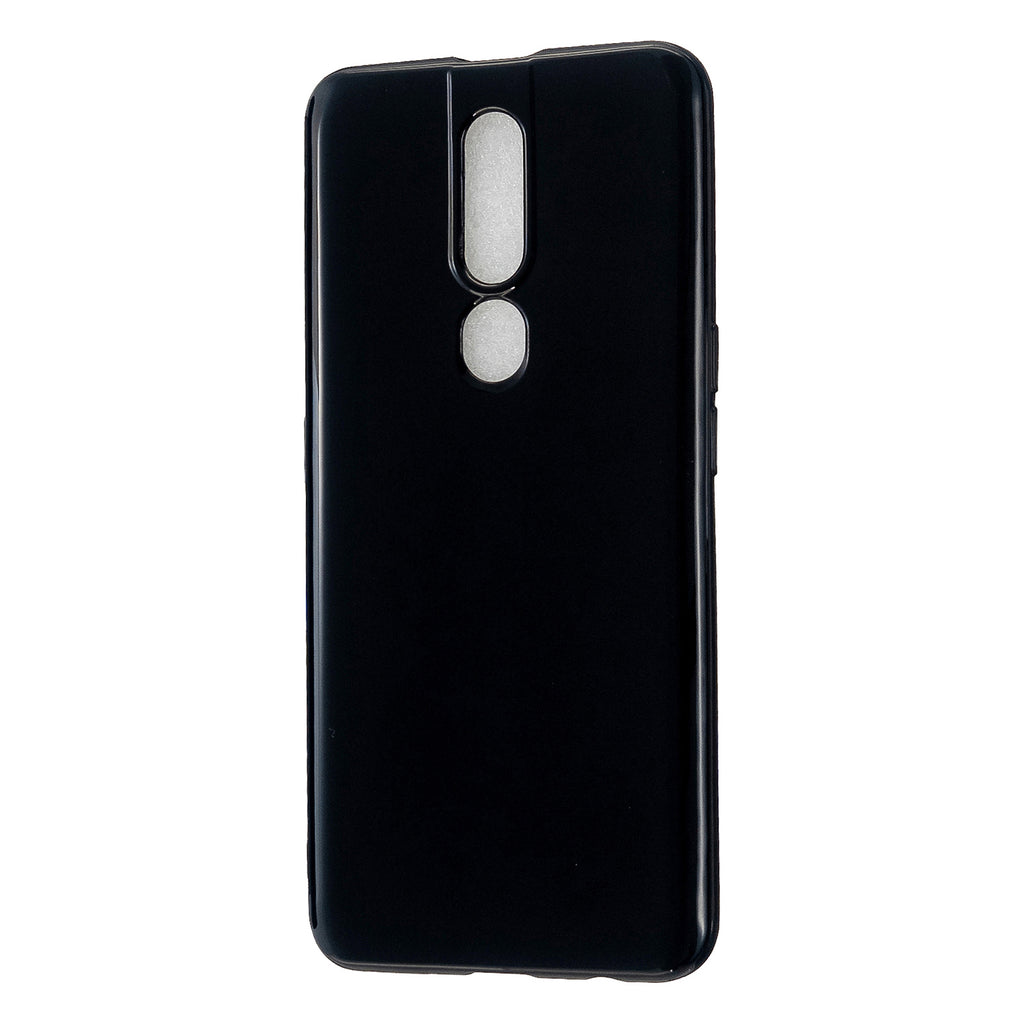 For OPPO F11/F11 Pro Cellphone Cover Glossy TPU Simple Profile Bumper Protective Mobile Phone Case Bright black