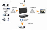 USB3.0 Cable HD60 Capture Card UVC with Microphone Input to Support 4k30fps Input Output black
