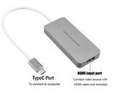 USB 3.0 HD Video Capture for HDMI to TypeC UVC Video Capture Type-c  gray
