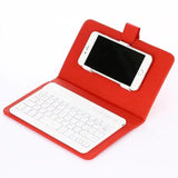 Portable PU Leather Wireless Keyboard Case for iPhone with Bluetooth Keyboard for 4.2-6.8 Inch Phones  Sky blue_Bluetooth keyboard + leather case