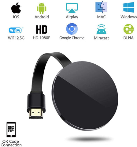 G7 Wireless Display Receiver 2.4GHz WiFi 5G Mobile Screen Cast Ultimate Screen Adapter Dongle Support Miracast DLNA AirPlay black