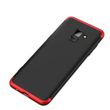 For Samsung A8 Plus 2018 360 Degree Protective Case Ultra Thin Hard Back Cover black