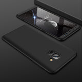 For Samsung A8 Plus 2018 360 Degree Protective Case Ultra Thin Hard Back Cover black