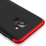 For Samsung A8 Plus 2018 360 Degree Protective Case Ultra Thin Hard Back Cover black