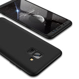 For Samsung A8 Plus 2018 360 Degree Protective Case Ultra Thin Hard Back Cover black
