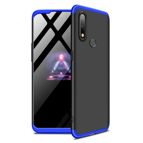For Oppo Realme 3 pro Ultra Slim PC Back Cover Non-slip Shockproof 360 Degree Full Protective Case Blue black blue