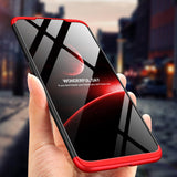 For Oppo Realme 3 pro Ultra Slim PC Back Cover Non-slip Shockproof 360 Degree Full Protective Case Red black red