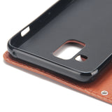 For Samsung J6 2018 PU Cell Phone Case Non-slip Shockproof Protective Case with Card Slot  red