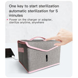 Folding UVC Sanitizer Storage Bag for Bottle Phone Jewelry Face Mask Underwear gray