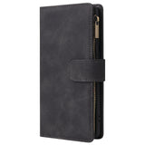 For Samsung A71 Case Smartphone Shell Precise Cutouts Zipper Closure Wallet Design Overall Protection Phone Cover  Black