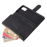 For Samsung A71 Case Smartphone Shell Precise Cutouts Zipper Closure Wallet Design Overall Protection Phone Cover  Black
