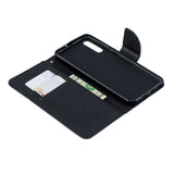 For Samsung A50/A70 Smartphone Case Overall Protective Phone Shell Lovely PU Leather Cellphone Cover with Card Slots  Black white cat