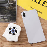 Phone Cooler For Gamer Adjustable Fan Holder Cooling Pad Mobile Cooler Radiator Heat Sink white