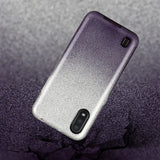 For Samsung A10/A50/A30S/A70/A20S Phone Case Gradient Color Glitter Powder Phone Cover with Airbag Bracket black