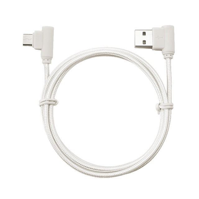 Nylon braided USB Cable Lightning/Micro USB 90 Degree Right Angle Male Data Sync and Fast Charging Charger Cable For iPhone and Samsung Android Phones Antique silver