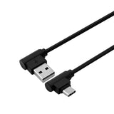 Nylon braided USB Cable Lightning/Micro USB 90 Degree Right Angle Male Data Sync and Fast Charging Charger Cable For iPhone and Samsung Android Phones Antique silver