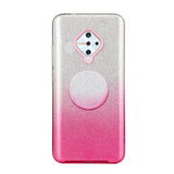 For VIVO Y91/Y93/Y95 with hole/V17/S1 Pro/Y95 Phone Case Gradient Color Glitter Powder Phone Cover with Airbag Bracket Pink