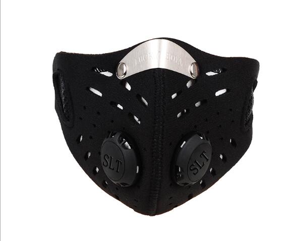 Men Women Anti-haze Mask Activated Carbon Dust-proof Cycling Face Mask Anti-pollution Training Bicycle Bike Outdoor Running Mask Face Shield black