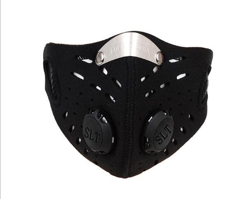 Men Women Anti-haze Mask Activated Carbon Dust-proof Cycling Face Mask Anti-pollution Training Bicycle Bike Outdoor Running Mask Face Shield black