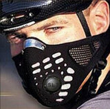 Men Women Anti-haze Mask Activated Carbon Dust-proof Cycling Face Mask Anti-pollution Training Bicycle Bike Outdoor Running Mask Face Shield black