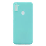 For Samsung A01/ A11/A21/A41/A51/A71/A81/A91 Mobile Phone Case Lovely Candy Color Matte TPU Anti-scratch Non-slip Protective Cover Back Case 8 light blue