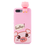 For XIAOMI Redmi 6A 3D Cartoon Lovely Coloured Painted Soft TPU Back Cover Non-slip Shockproof Full Protective Case Light pink