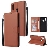 For OPPO Realme 3 pro Flip-type Leather Protective Phone Case with 3 Card Position Buckle Design Phone Cover  brown