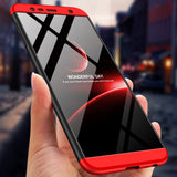 For Samsung J6 Plus/ J6 Prime 3 in 1 360 Degree Non-slip Shockproof Full Protective Case red_Samsung J6 Plus/ J6 Prime