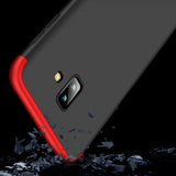For Samsung J6 Plus/ J6 Prime 3 in 1 360 Degree Non-slip Shockproof Full Protective Case red_Samsung J6 Plus/ J6 Prime