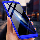 For Samsung J6 Plus/ J6 Prime 3 in 1 360 Degree Non-slip Shockproof Full Protective Case red_Samsung J6 Plus/ J6 Prime