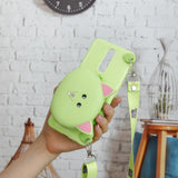 For OPPO F11/F11 Pro Cellphone Case Mobile Phone TPU Shell Shockproof Cover with Cartoon Cat Pig Panda Coin Purse Lovely Shoulder Starp  Pink