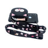 For Redmi Note 8/8T/8 Pro Cellphone Case Mobile Phone Shell Shockproof TPU Cover with Cartoon Cat Pig Panda Coin Purse Lovely Shoulder Starp  Black