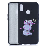 For OPPO Realme 3 Cartoon Lovely Coloured Painted Soft TPU Back Cover Non-slip Shockproof Full Protective Case with Lanyard yellow