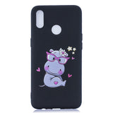 For OPPO Realme 3 Cartoon Lovely Coloured Painted Soft TPU Back Cover Non-slip Shockproof Full Protective Case with Lanyard yellow