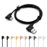 Nylon braided USB Cable Lightning/Micro USB 90 Degree Right Angle Male Data Sync and Fast Charging Charger Cable For iPhone and Samsung Android Phones Antique silver