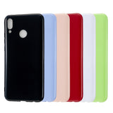 For HUAWEI Y9/Y9 Prime 2019 Cellphone Shell Glossy TPU Case Soft Mobile Phone Cover Full Body Protection Milk white