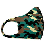 Children's Mask Dust Proof and Washable Hanging Ear Type Camouflage Masks Camouflage Green_Fine packaging