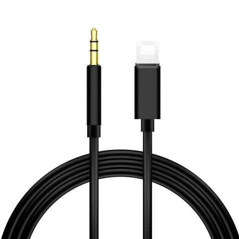 Lighting to 3.5mm Male Jack Aux Audio Extension Cable for 7 8 Plus X XS XR MAX Car Speaker Connector Adapter Cord black