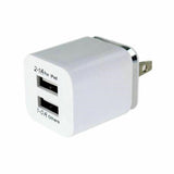 USB Double Wall Fast Charger Adapter 1A 2A 5V for Android / Galaxy / iPhone  Silver
