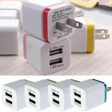 USB Double Wall Fast Charger Adapter 1A 2A 5V for Android / Galaxy / iPhone  Silver