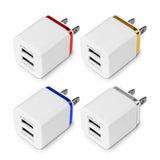 USB Double Wall Fast Charger Adapter 1A 2A 5V for Android / Galaxy / iPhone  Silver