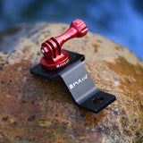 PULUZ Aluminum Alloy Motorcycle Fixed Holder Mount Tripod Adapter for Go Pro 5 Session black