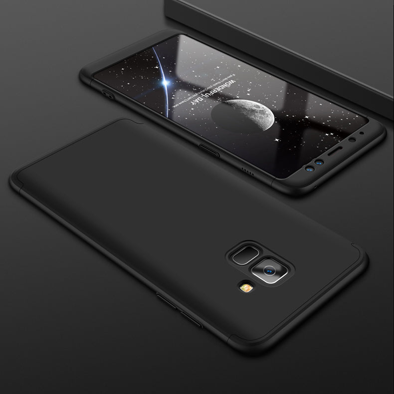 For Samsung A8 2018 360 Degree Protective Case Ultra Thin Hard Back Cover black