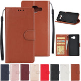 For Samsung A7 2017/A720 PU Leather Cell Phone Case Protective Cover Shell with Buckle black