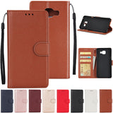 For Samsung A7 2017/A720 PU Leather Cell Phone Case Protective Cover Shell with Buckle black
