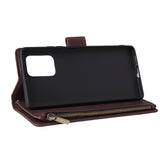 For Samsung S10 Lite 2020 Mobile Phone Case Wallet Design Zipper Closure Overall Protection Cellphone Cover  3 brown