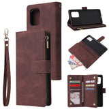 For Samsung S10 Lite 2020 Mobile Phone Case Wallet Design Zipper Closure Overall Protection Cellphone Cover  3 brown